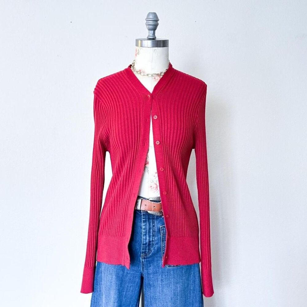 yesolart red cardigan‎ sweater womens small